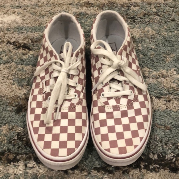 mauve checkered vans